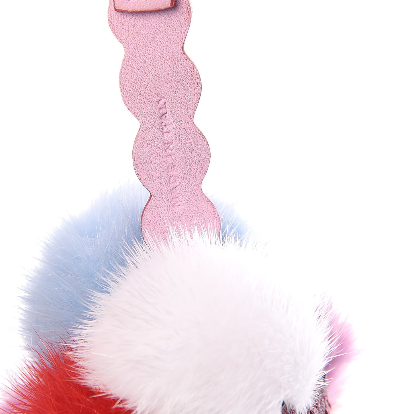 Mink Fur Calfskin Fun Fair Bag Charm Multicolor