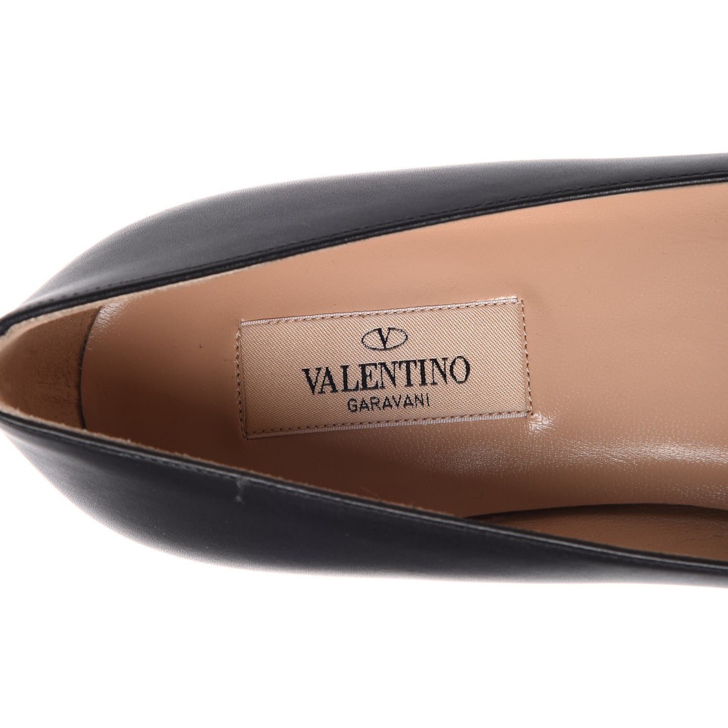 Nappa Rockstud Pointy Toe Ballerina Flats 37.5 Black