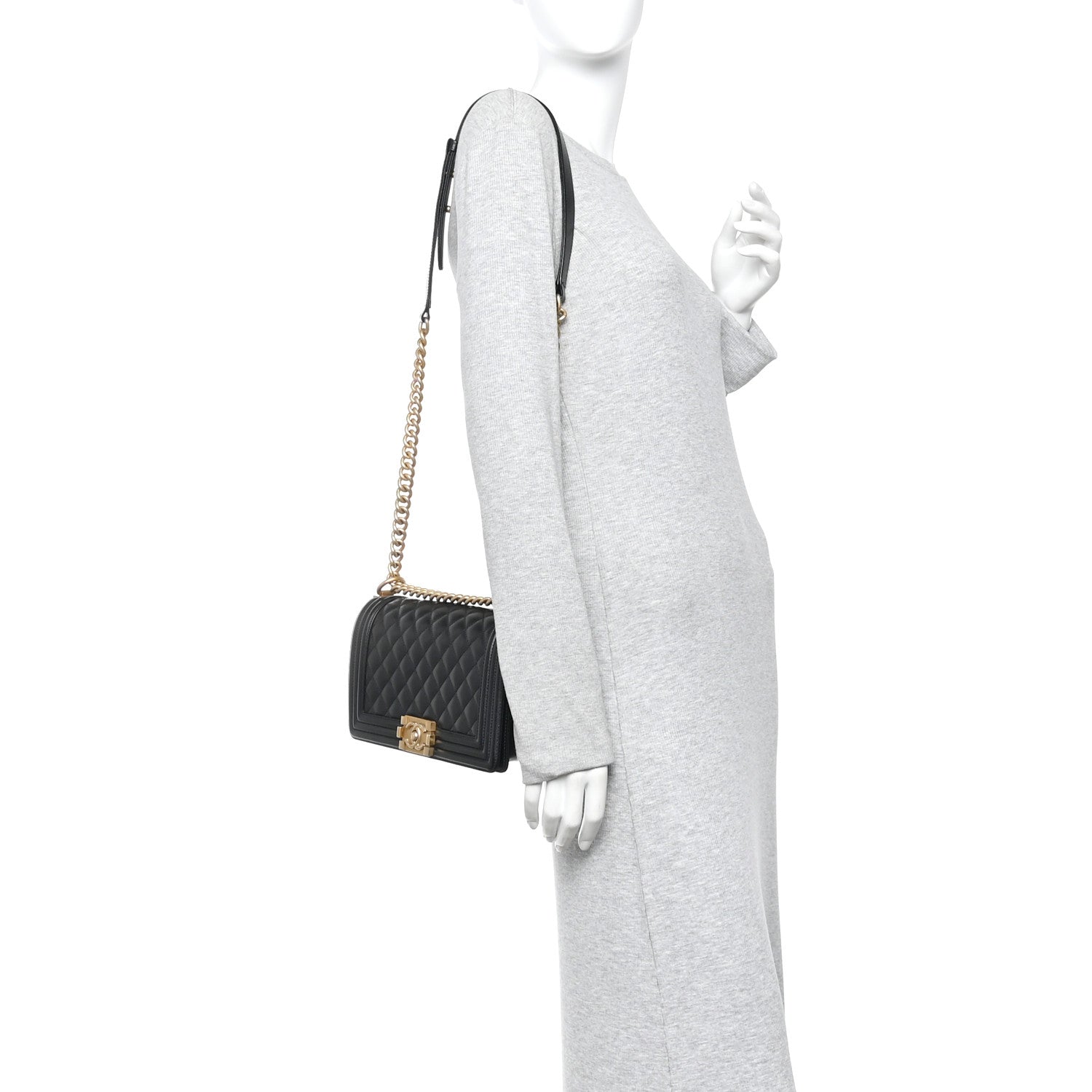 Chanel Caviar Quilted Medium Boy Flap Black 2 of 10