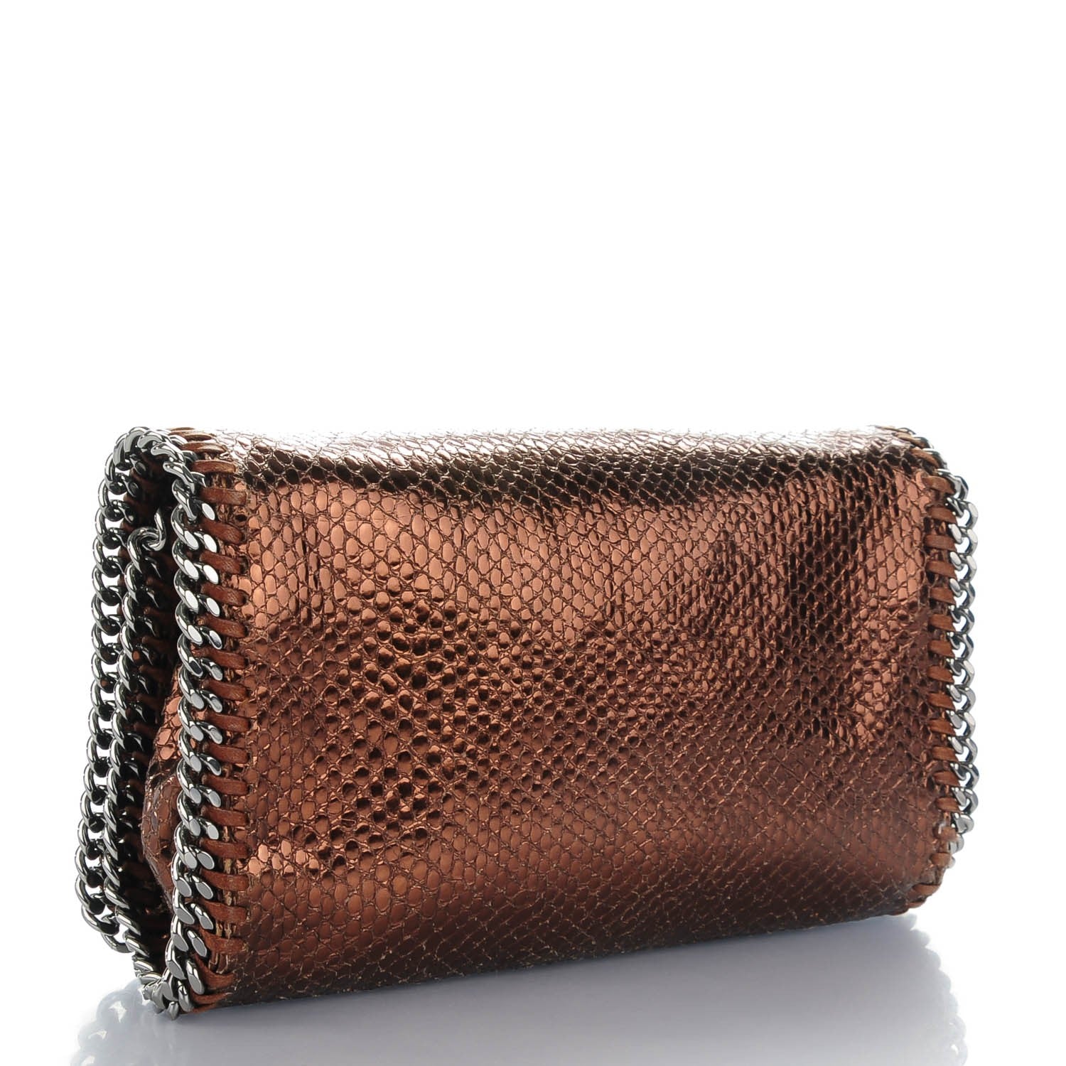 Stella McCartney Metallic Faux Snakeskin Falabella Crossbody Bag Bronze 3 of 8