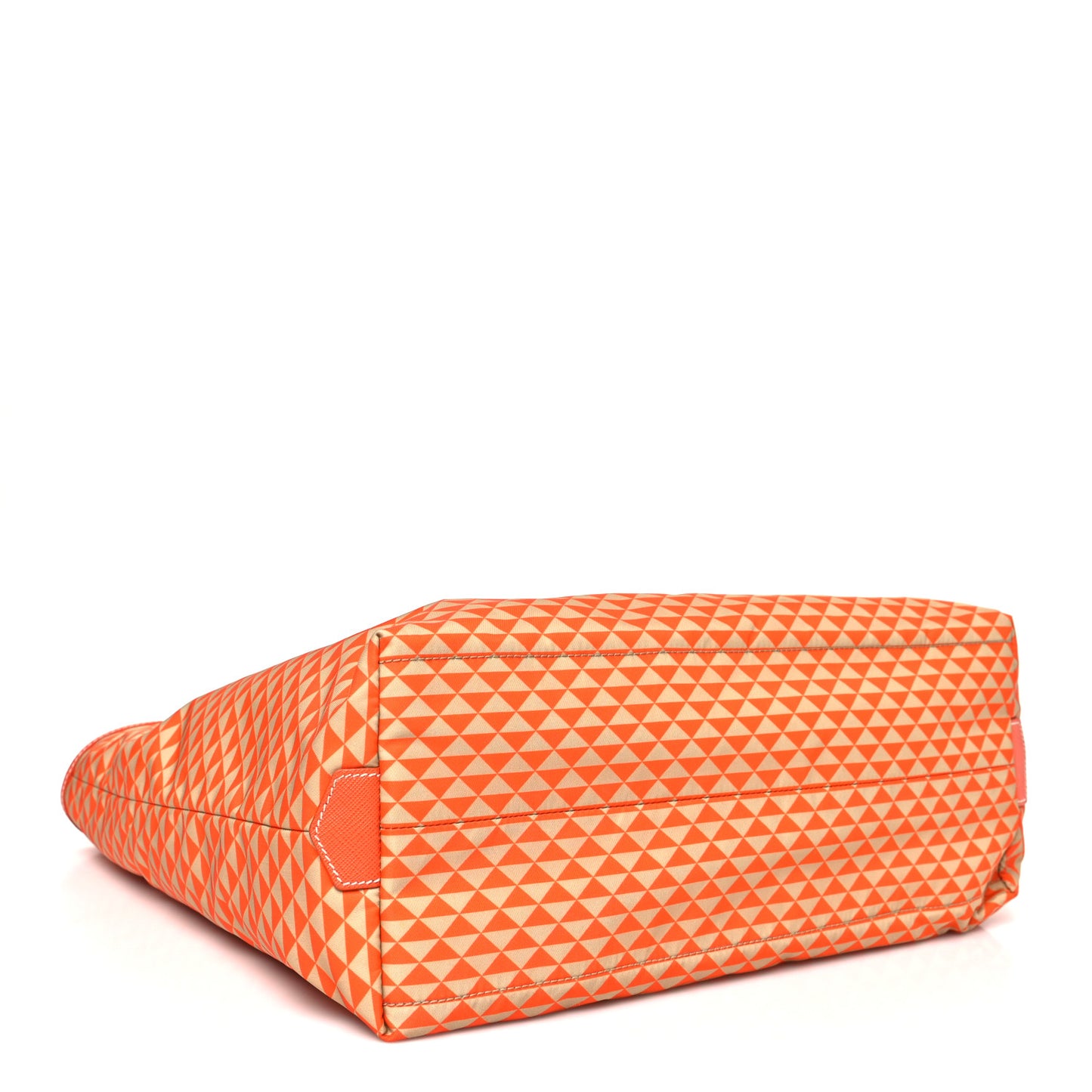Re-Nylon Saffiano Triangolo Symbole Shopping Tote Orange
