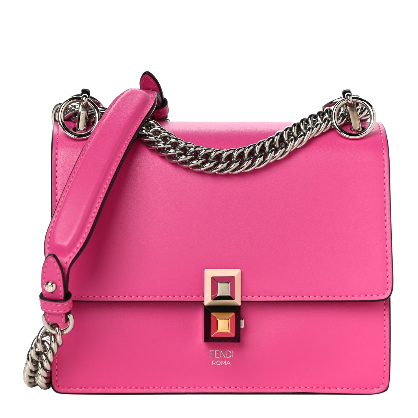 Vitello Liberty Studded Small Kan I Shoulder Bag Geranio Multicolor