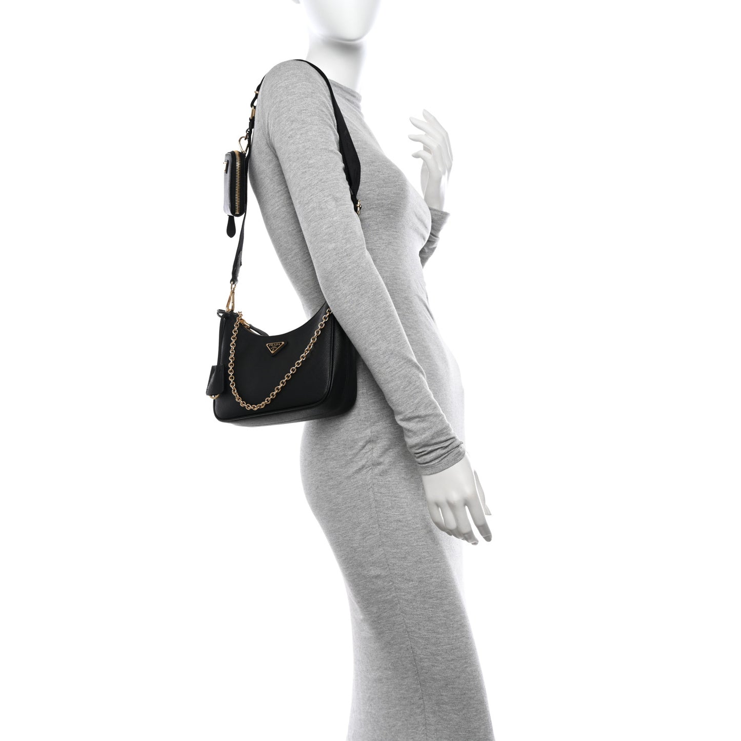 Saffiano Lux Re-Edition 2005 Shoulder Bag Black