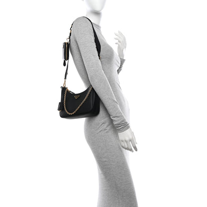 Prada Saffiano Lux Re-Edition 2005 Shoulder Bag Black 2 of 9