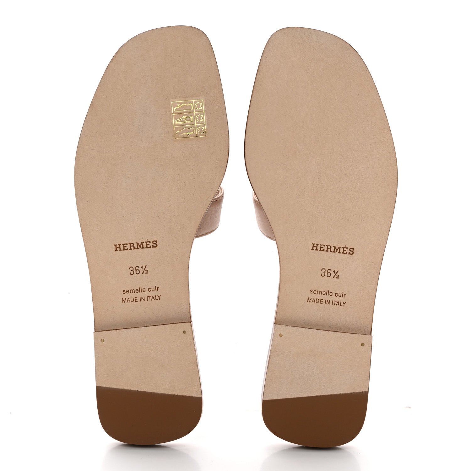 Hermes Box Calfskin Oran Sandals 36.5 Bois De Santal 5 of 9
