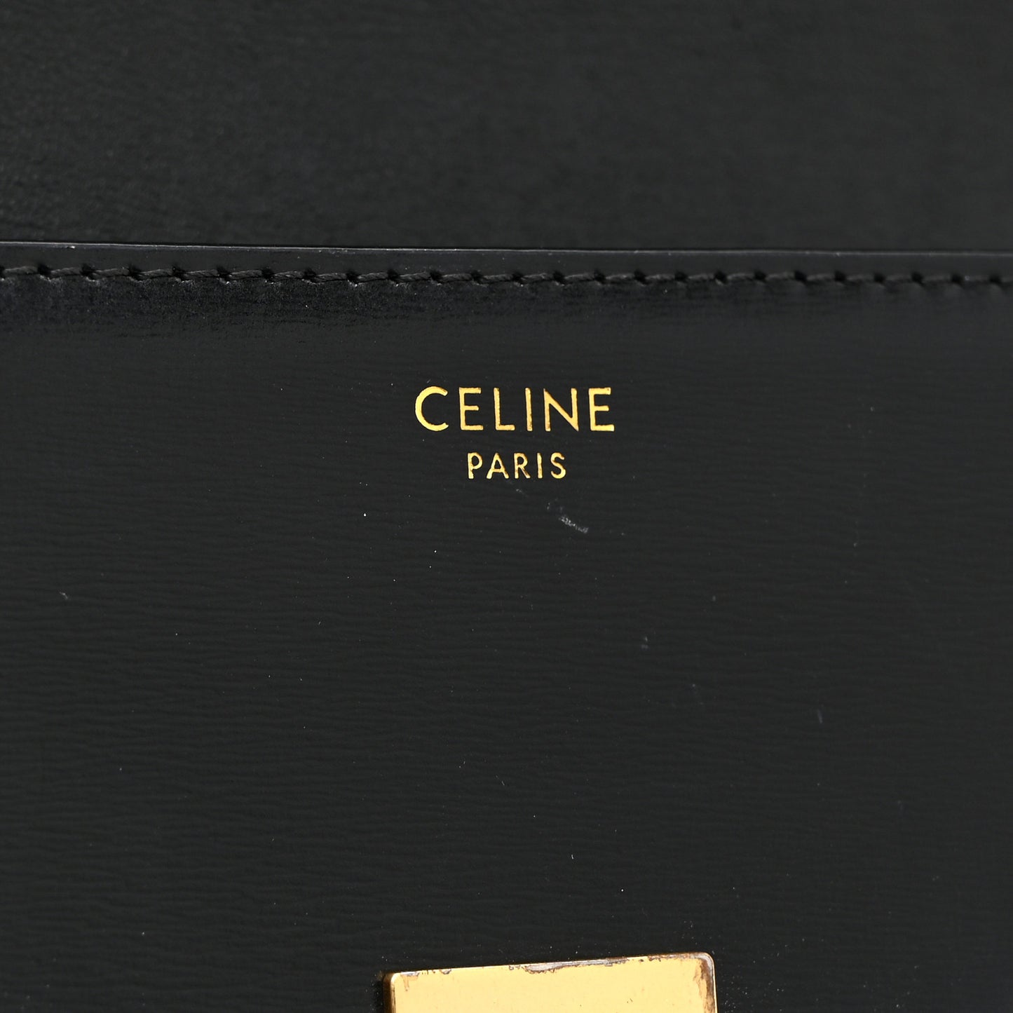 Shiny Calfskin Triomphe Shoulder Bag Black