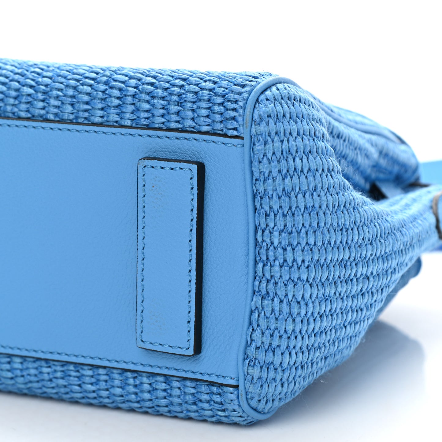 Raffia La Medusa Chain Tote Blue