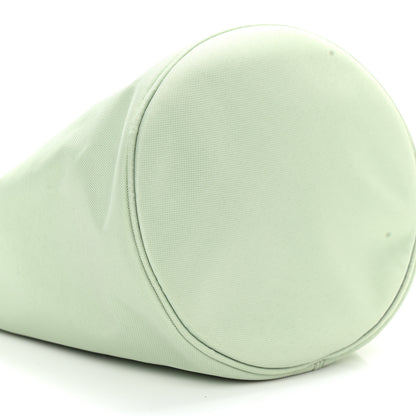 Balenciaga Recycled Sport Nylon Logo Embroidered Wheel Drawstring Bucket Bag Light Green White 9 of 11