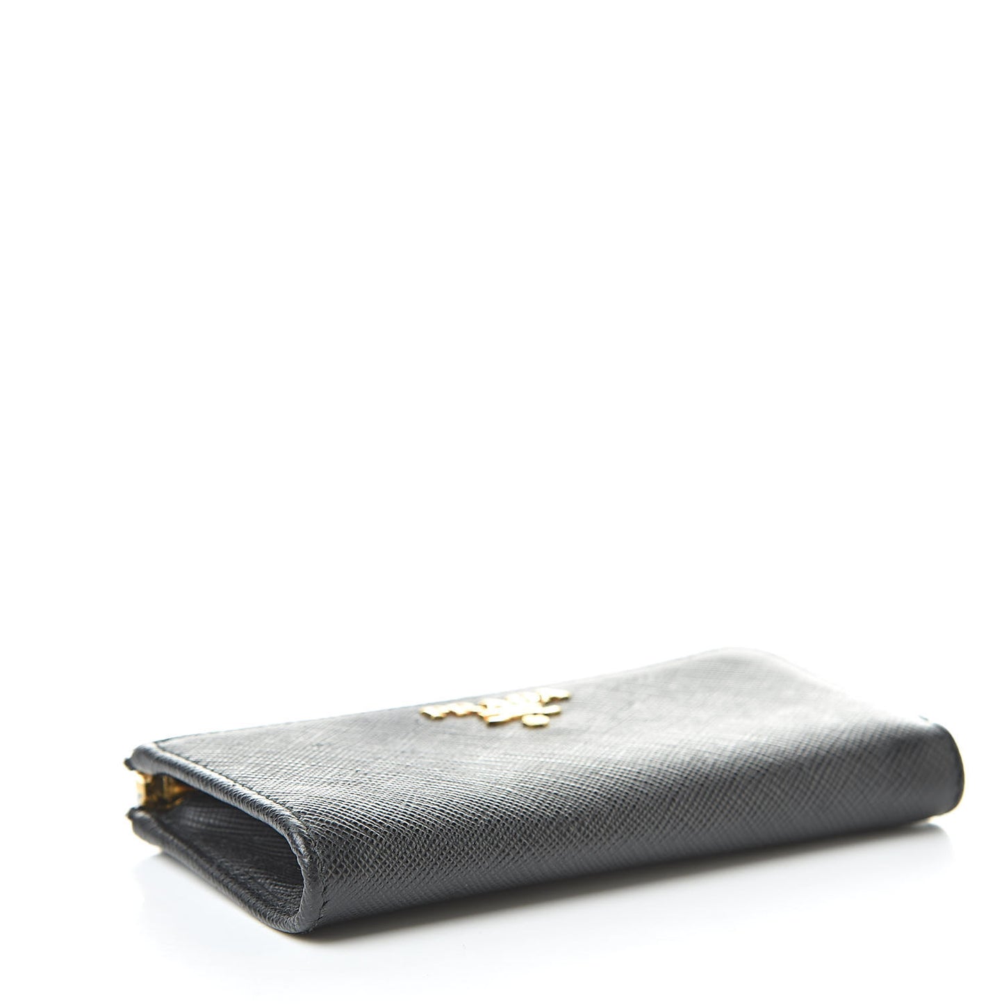 Saffiano Metal Zip Around Key Holder Black