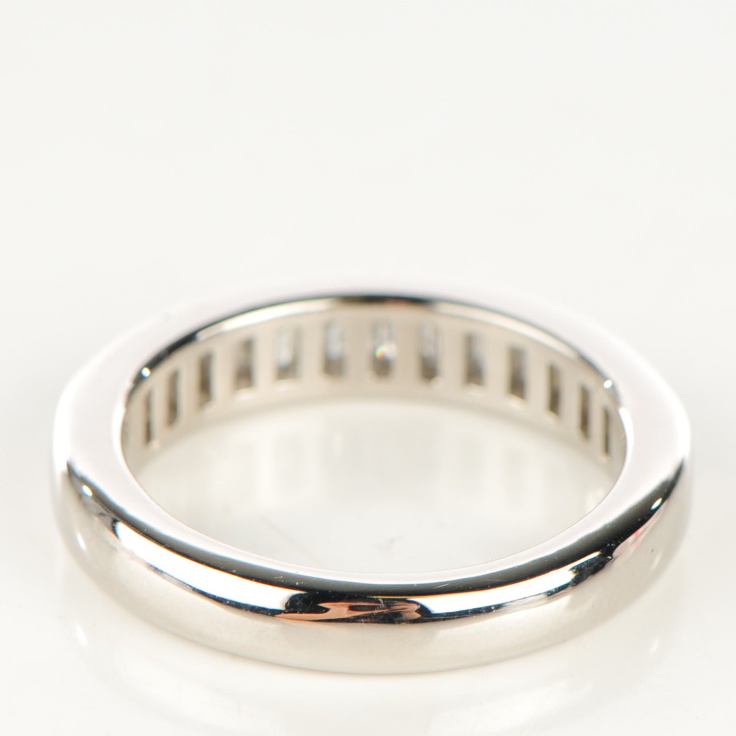 Platinum Diamond 3mm Half Circle Channel Set Band Ring 7