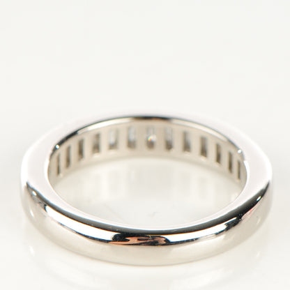 Tiffany Platinum Diamond 3mm Half Circle Channel Set Band Ring 7 3 of 5