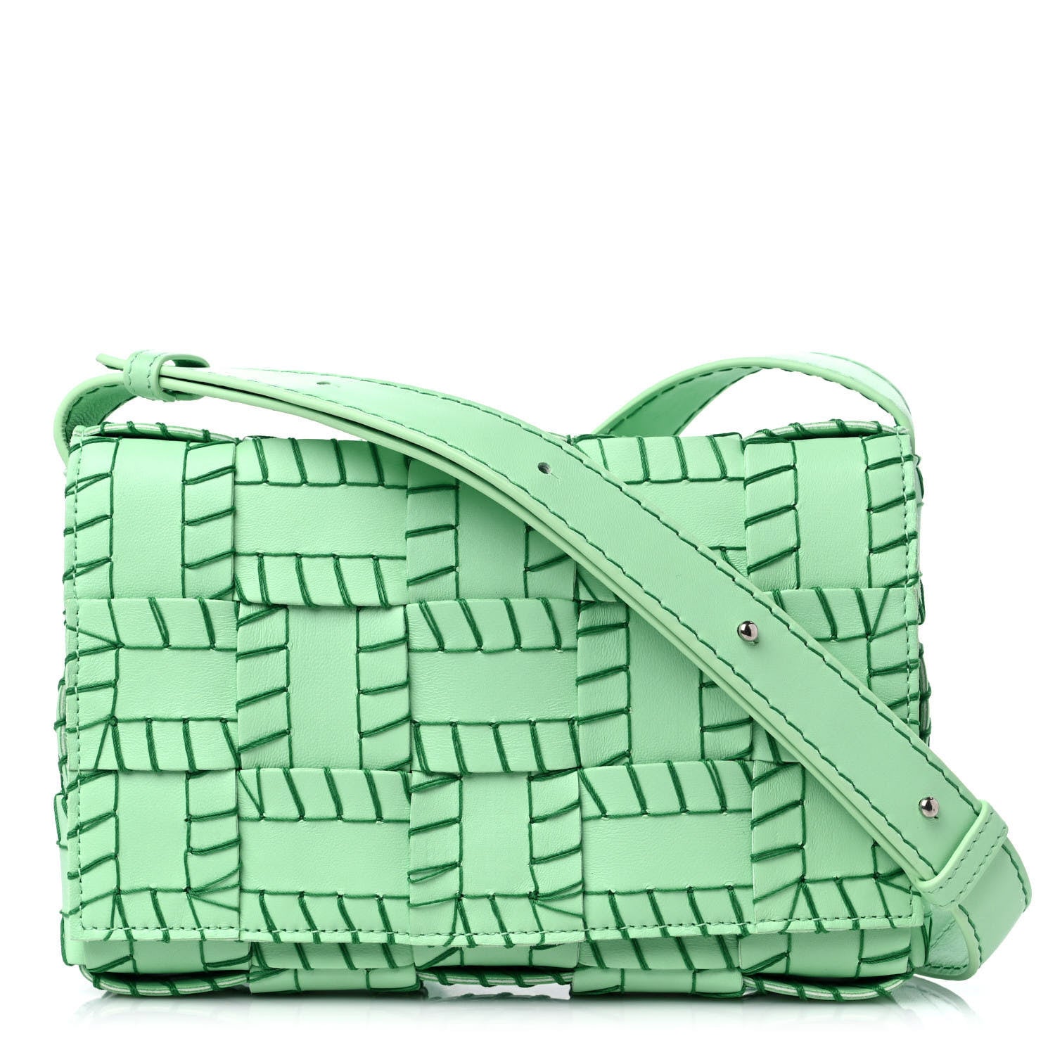 Bottega Veneta Nappa Maxi Intrecciato Overlock Stitched Cassette Crossbody Bag Parakeet 1 of 8
