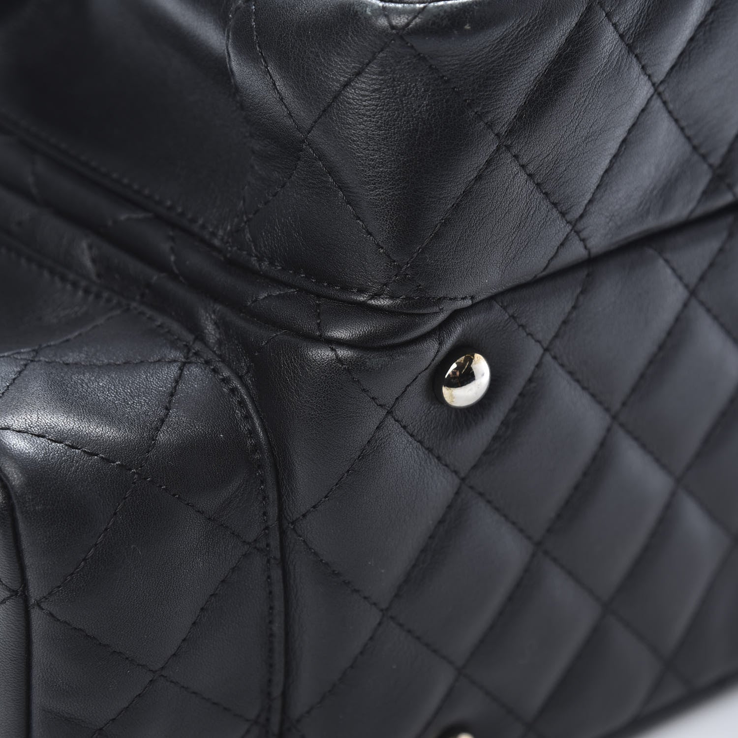 Chanel Calfskin Quilted Small Cambon Multipocket Reporter Black White 9 of 13