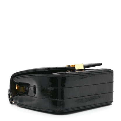 Saint Laurent Patent Calfskin Matelasse Monogram Small Vicky Chain Bag Black 4 of 12