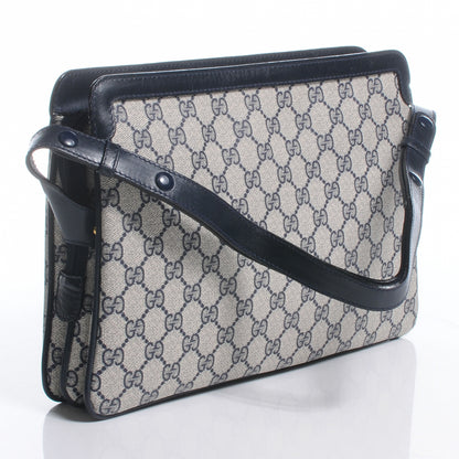 Gucci Monogram Web Shoulder Bag Navy Blue 3 of 6