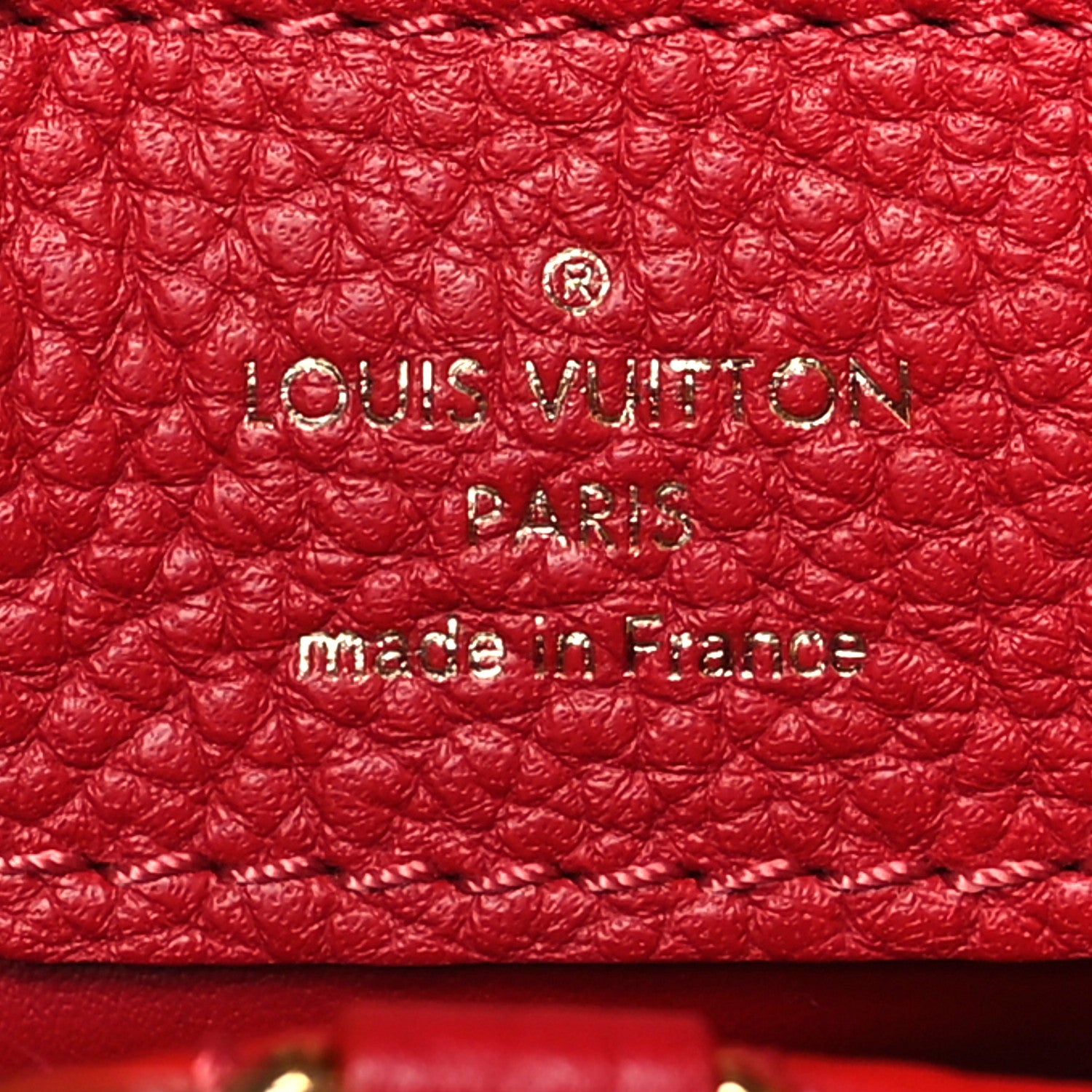 Louis Vuitton Taurillon Capucines PM Rubis 6 of 9