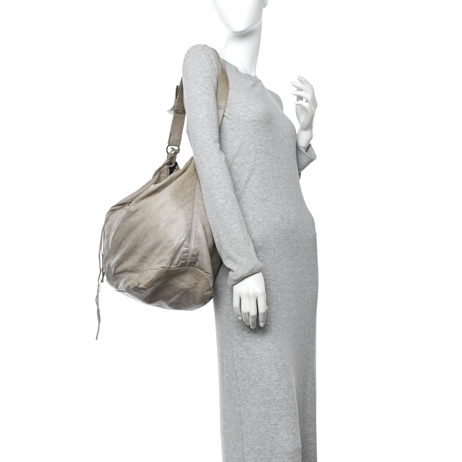 Balenciaga Agneau Classic Silver Hardware Courier XL Hobo Argent 2 of 13