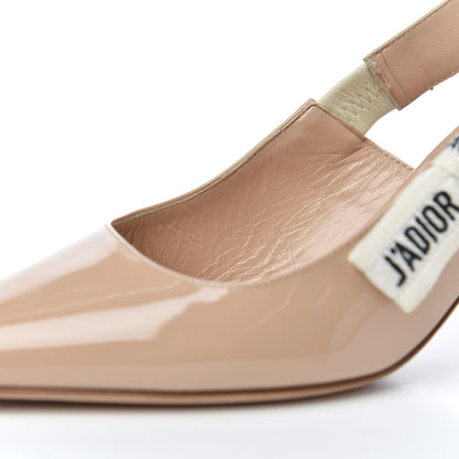 Christian Dior Patent Ribbon J'Adior Slingback 65mm Pumps 37.5 Nude 14 of 14