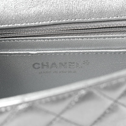 Chanel Metallic Lambskin Quilted Mini Rectangular Flap Silver 6 of 9