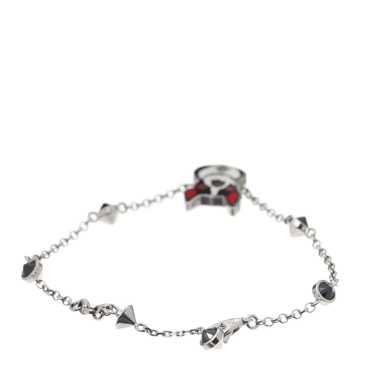 Gucci Sterling Silver Black Spinel Enamel Orso Bracelet 3 of 5