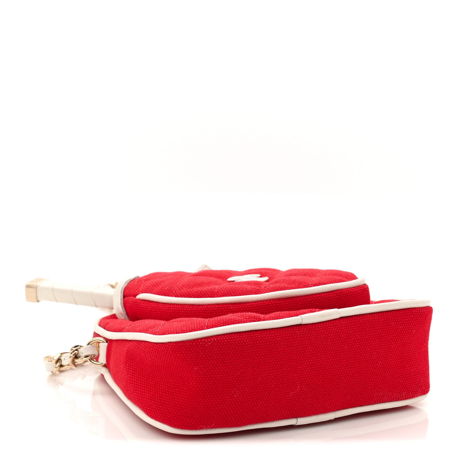 Chanel Canvas Calfskin Tennis Racket Mini Bag Red White 5 of 12