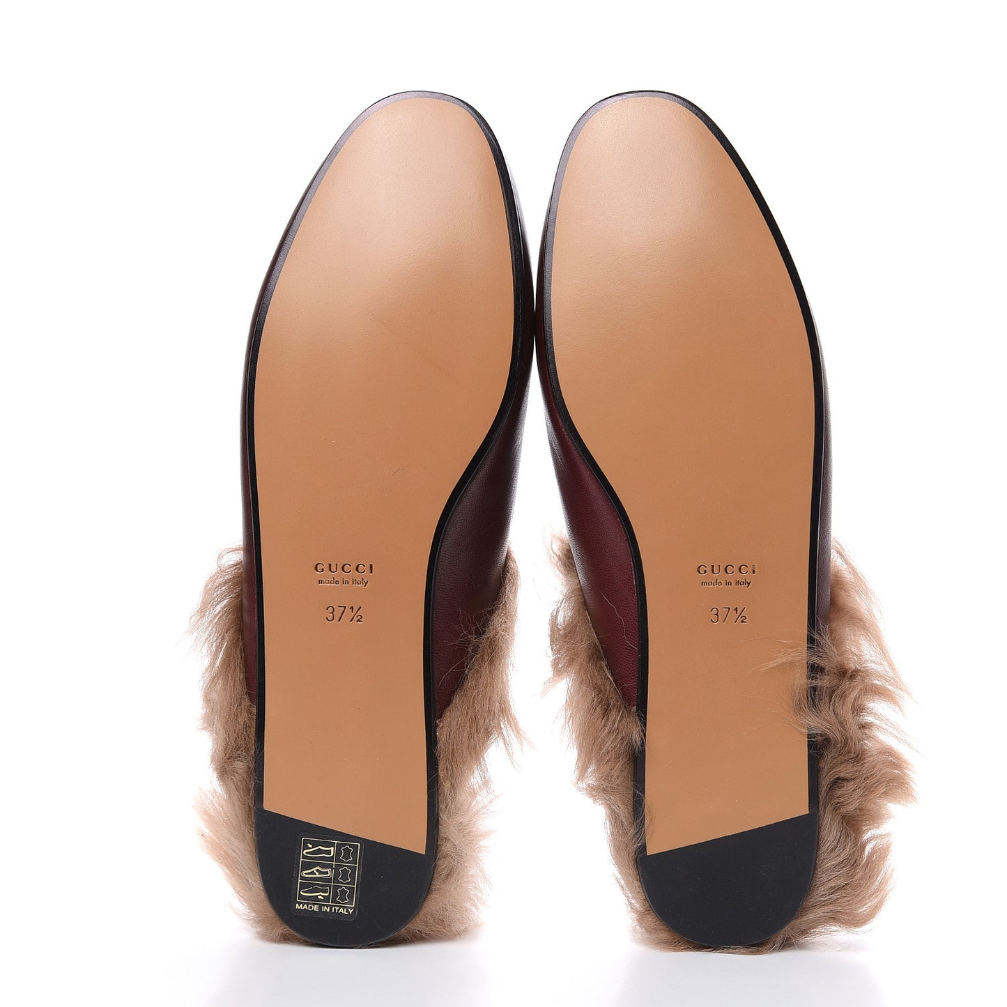Malaga Kid Fur Womens Princetown Slippers 37.5 Vintage Bordeaux