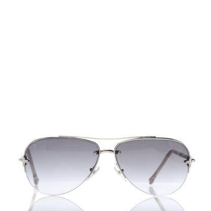 Louis Vuitton Damier Azur Petite Viola Pilote Aviator Sunglasses Z0570U 2 of 7