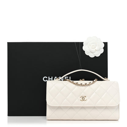 Chanel Shiny Calfskin Quilted Flap Phone Holder With Chain White 9 of 9