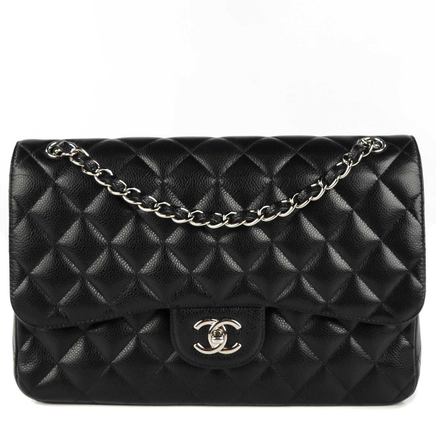Chanel Caviar Quilted Jumbo Double Flap Black 1 of 8