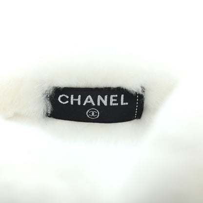 Chanel Shearling CC Ear Muffs White Black 6 of 6