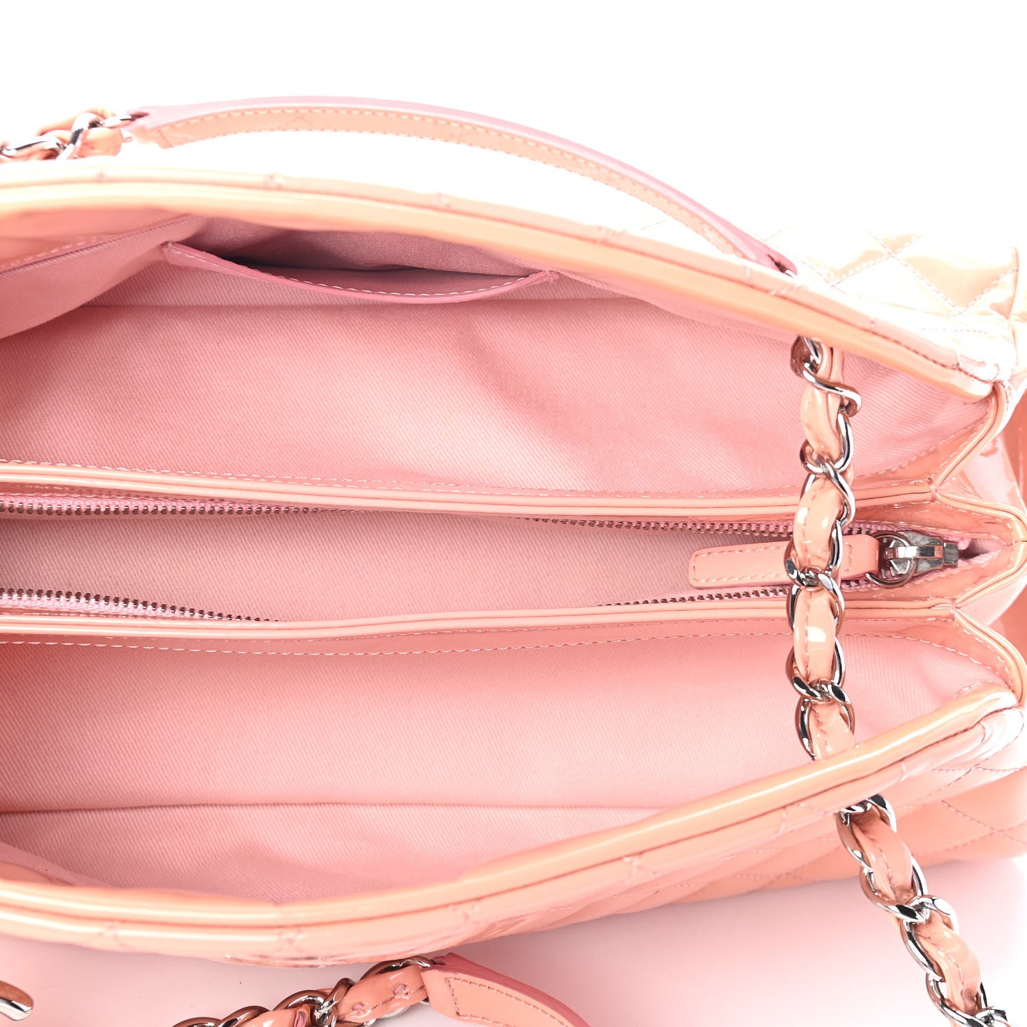 Chanel Patent Quilted Medium Just Mademoiselle Bowling Bag Pink 4 of 4