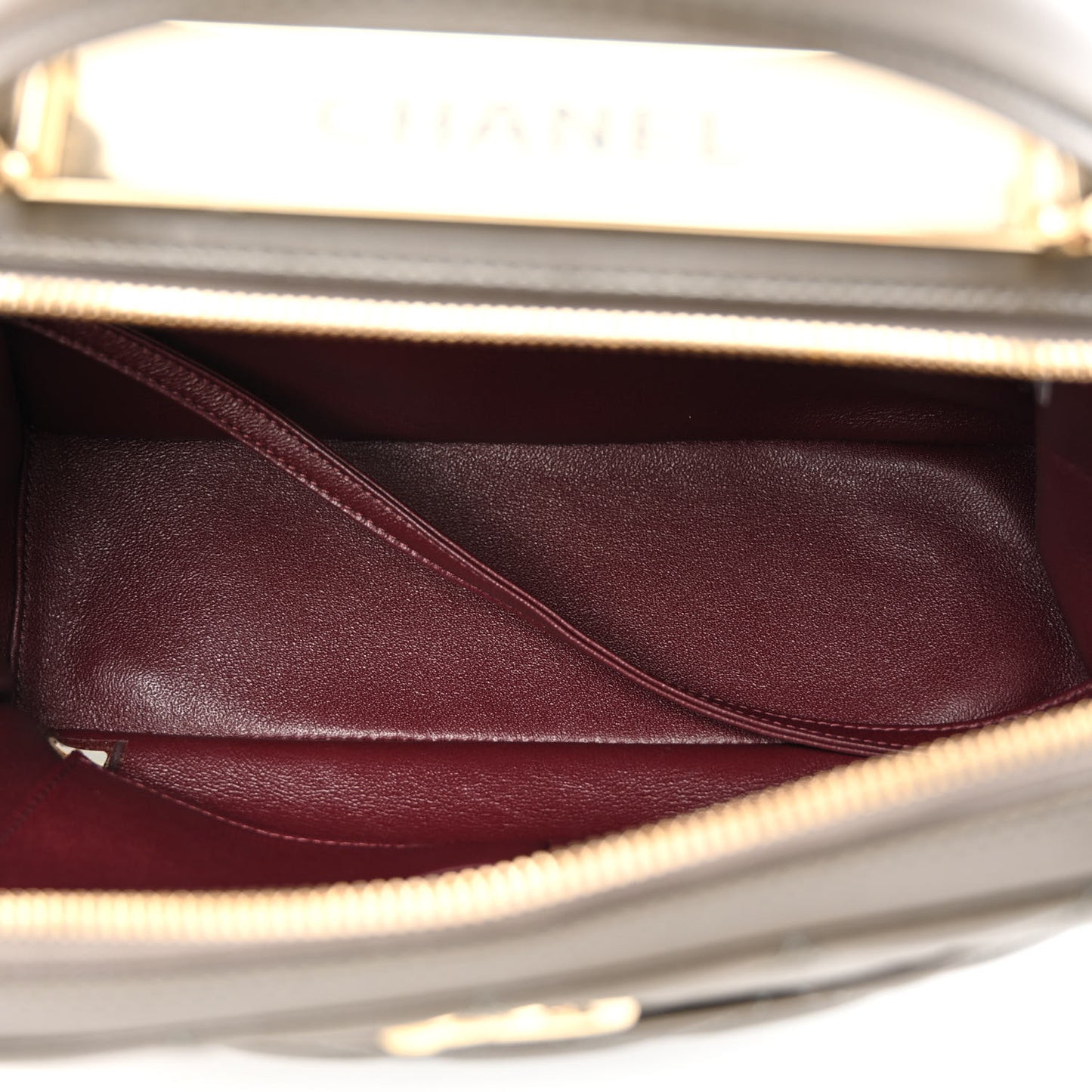 Lambskin Quilted Medium Trendy CC Bowling Bag Dark Khaki