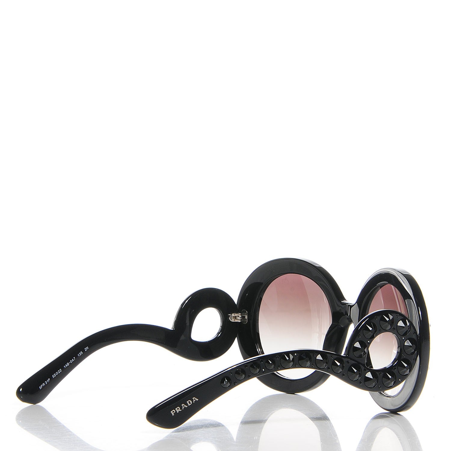 Prada Baroque Sunglasses SPR 31P Black 3 of 8