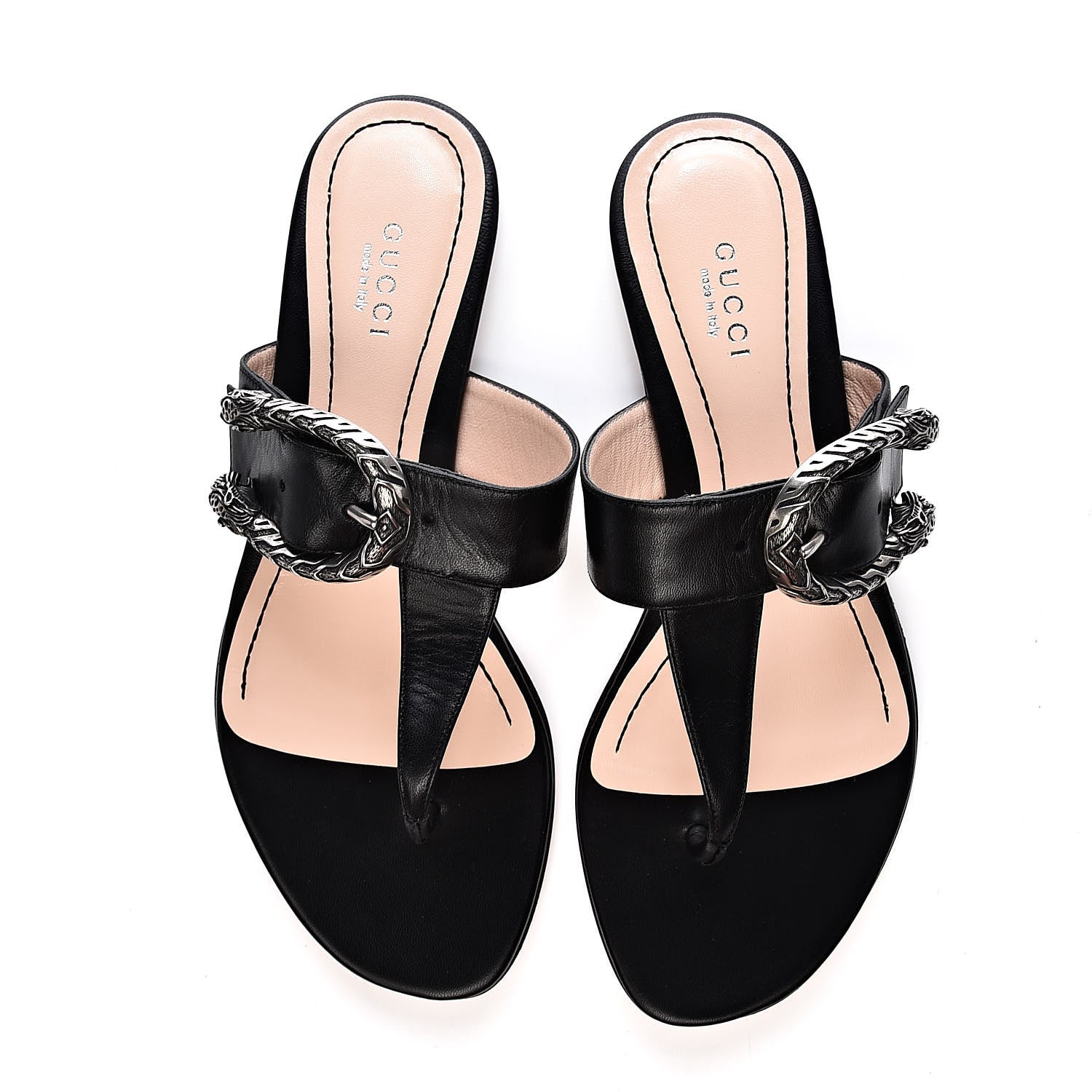 Gucci Malaga Kid Dionysus Thong Sandals 36.5 Black 8 of 9