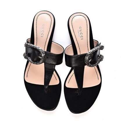 Gucci Malaga Kid Dionysus Thong Sandals 36.5 Black 8 of 9