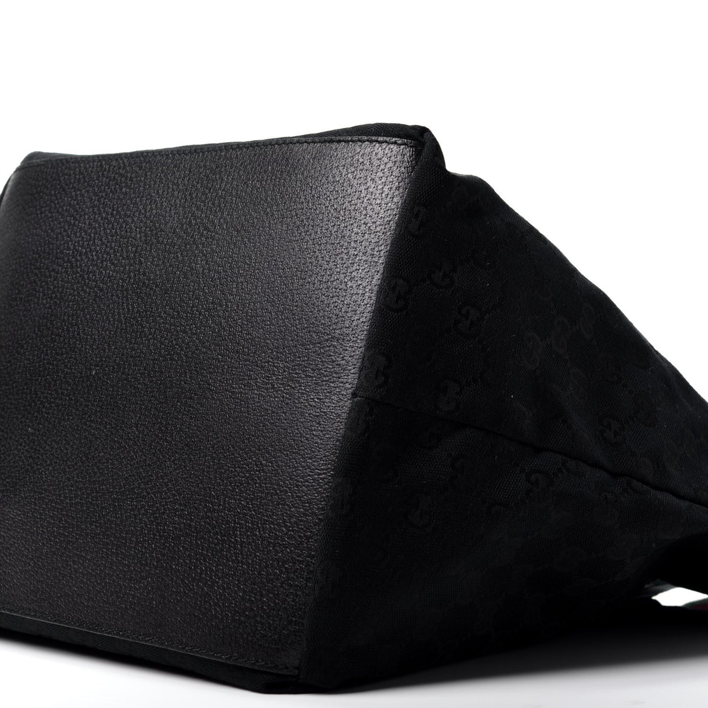 GG Monogram Large Web Handle Bucket Tote Black