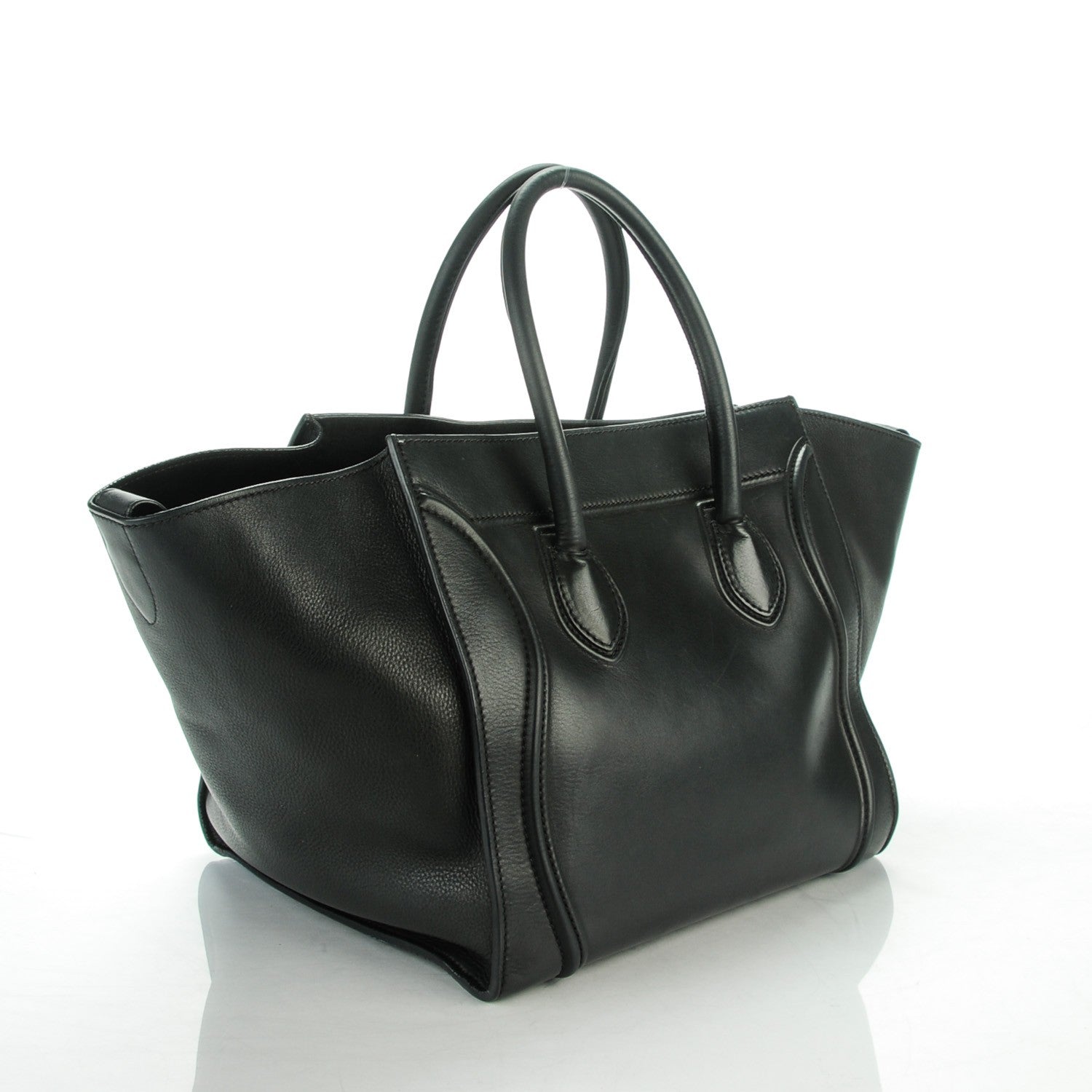 Celine Supple Calfskin Medium Phantom Luggage Black 3 of 9