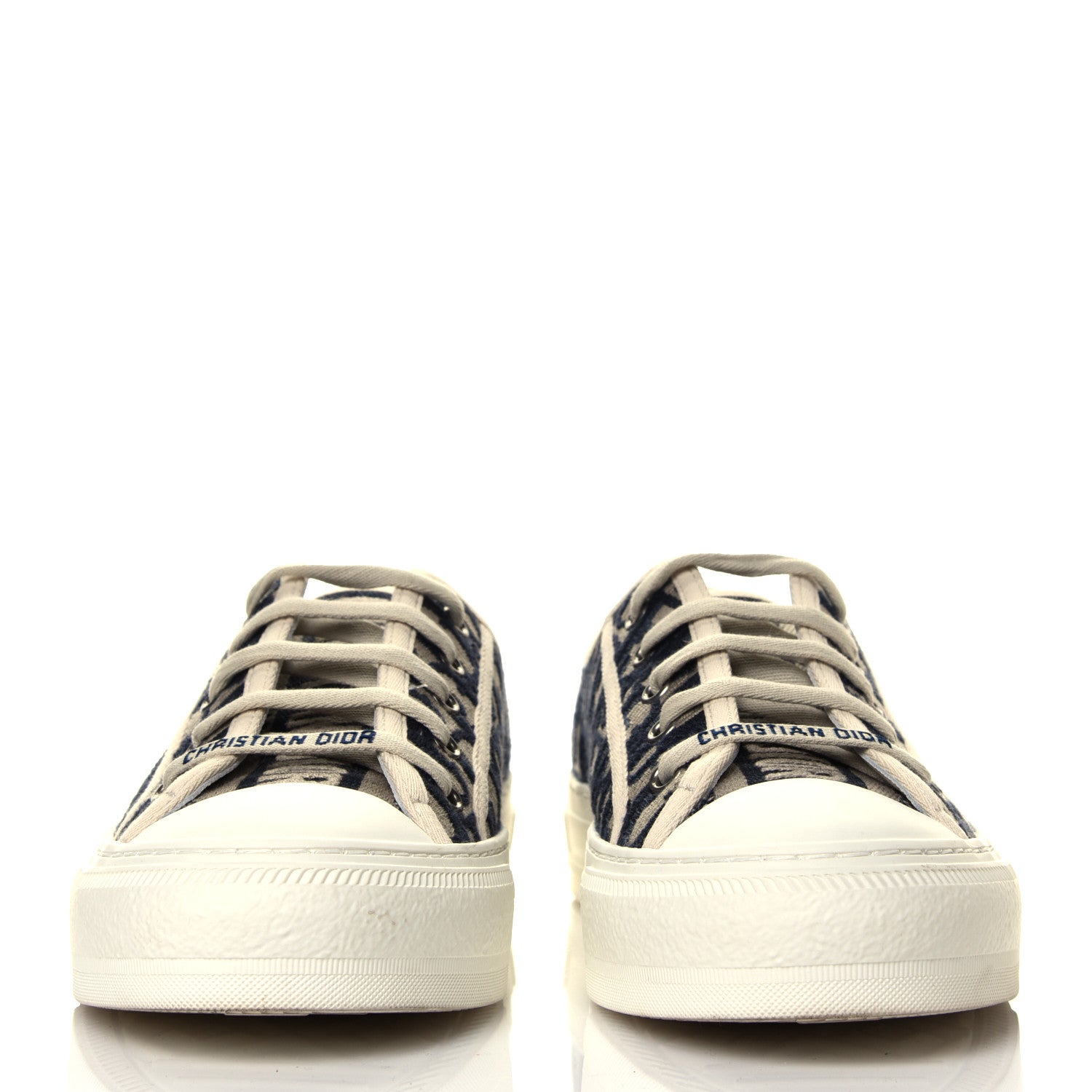 Christian Dior Canvas Oblique Walk'N'Dior Low Top Sneakers 38 Deep Blue 2 of 7