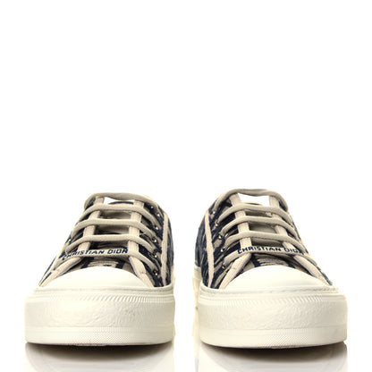 Christian Dior Canvas Oblique Walk'N'Dior Low Top Sneakers 38 Deep Blue 2 of 7