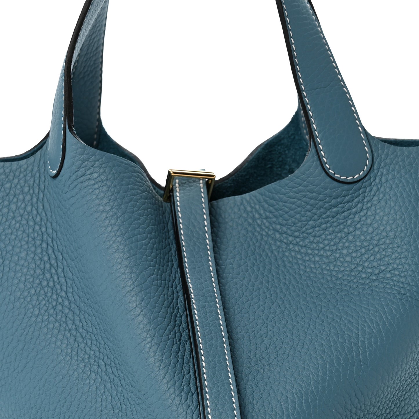 Taurillon Clemence Picotin Lock 18 PM New Blue Jean