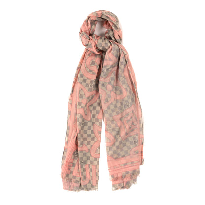 Louis Vuitton Silk Damier Azur Tahitienne Square Scarf 1 of 3