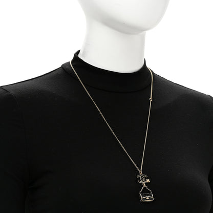 Chanel Enamel Charming Chic Classic Flap CC Charm Necklace Black 2 of 6