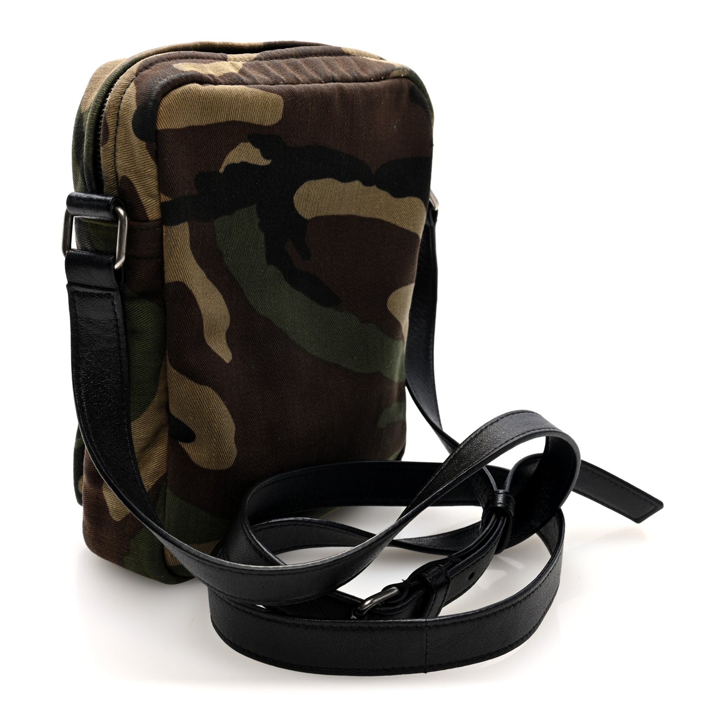 Canvas Calfskin Camouflage Sid Messenger Bag Green