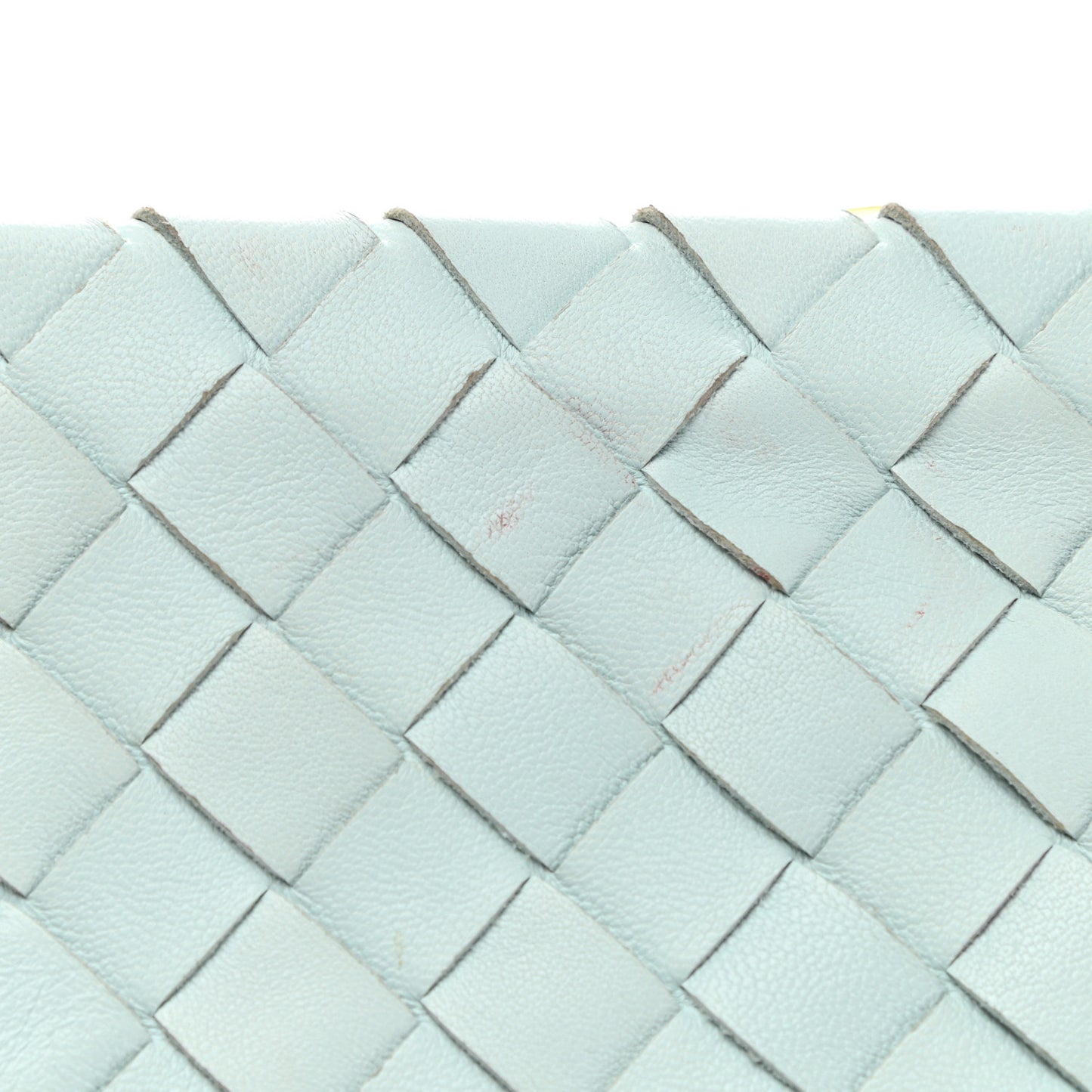Nappa Intrecciato Large Flat Zip Pouch Spearmint