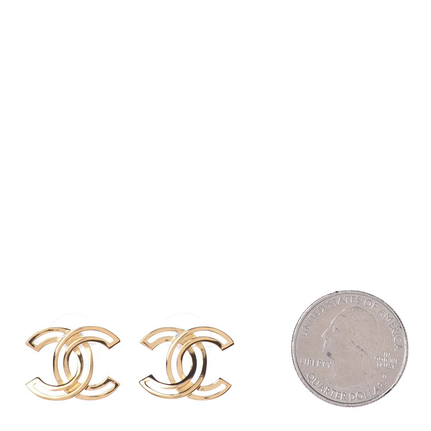 Chanel Metal Obazine CC Earrings Gold 2 of 4