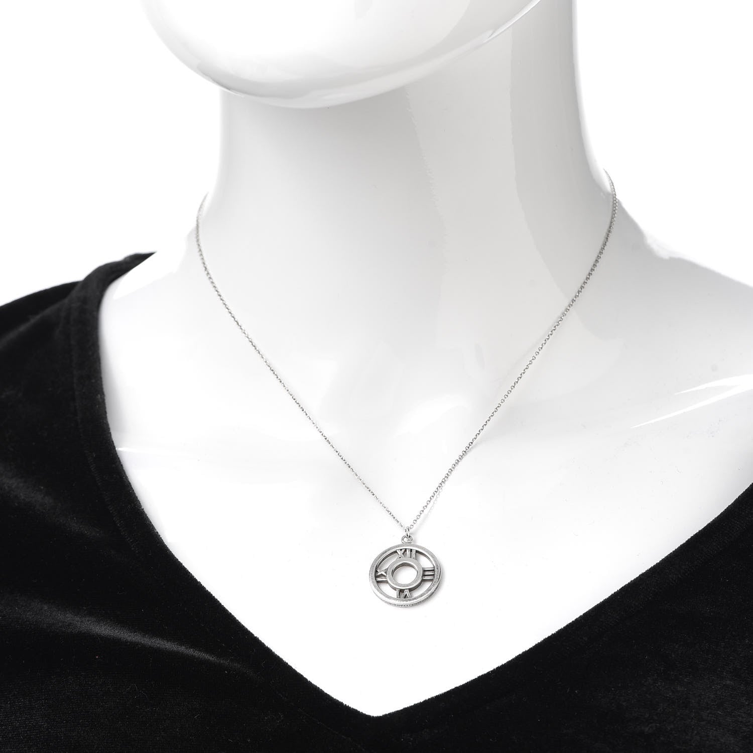 Tiffany Sterling Silver Medium Atlas Open Pendant Necklace 2 of 6