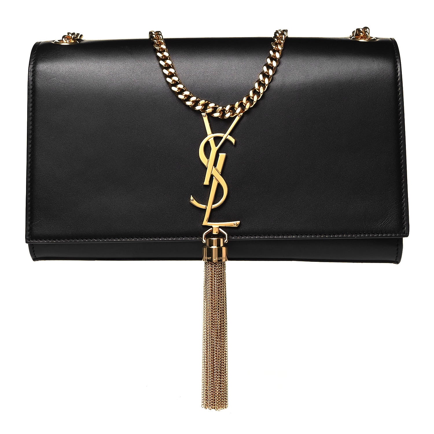 Saint Laurent Smooth Calfskin Medium Classic Monogram Kate Tassel Satchel Black 1 of 10