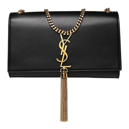 Saint Laurent Smooth Calfskin Medium Classic Monogram Kate Tassel Satchel Black 1 of 10