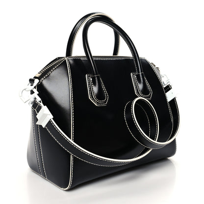 Givenchy Calfskin Contrast Topstitch Small Antigona Black White 3 of 14