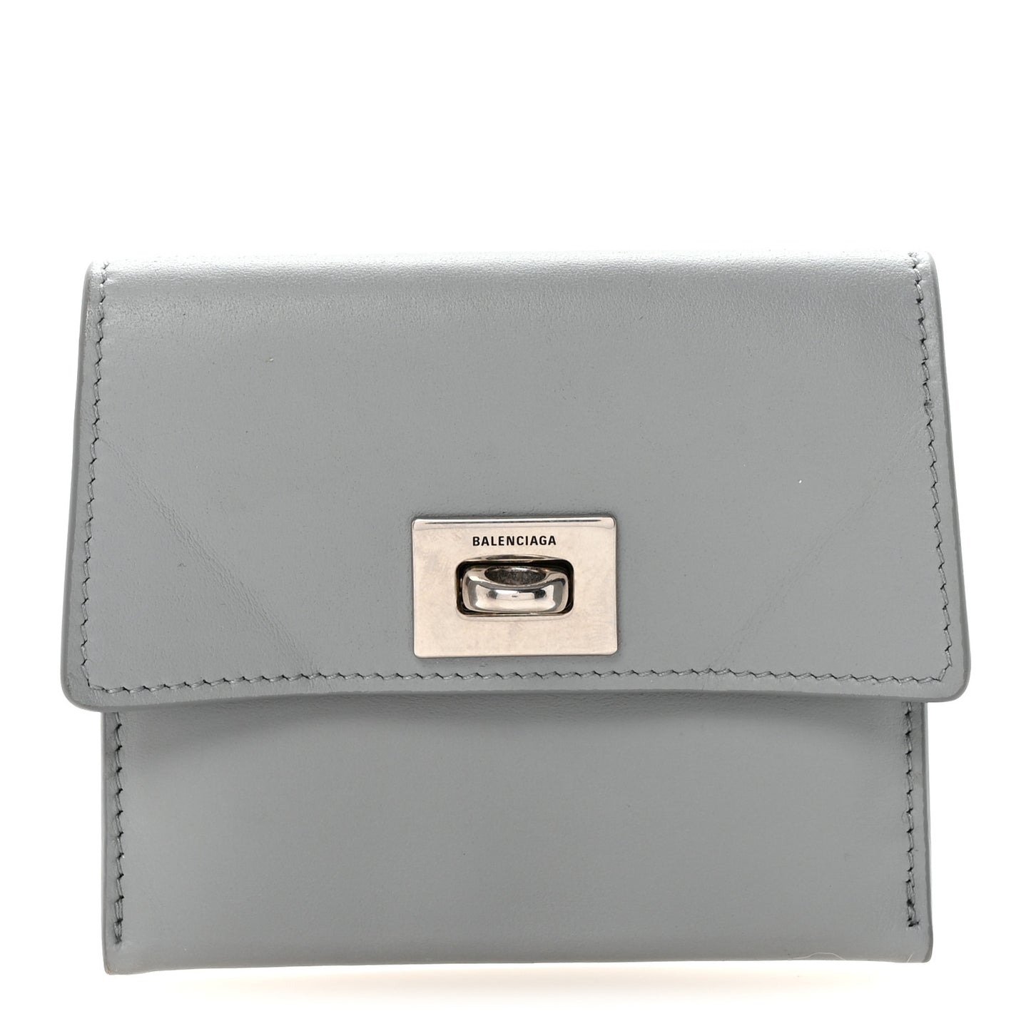 Smooth Calfskin Rodeo Flap Card Holder Cloud Grey